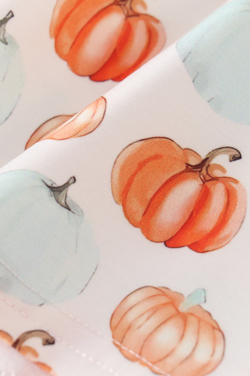 Pumpkin print boy pajamas set