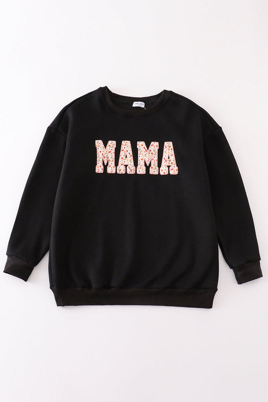 Black MAMA applique women sweatshirt