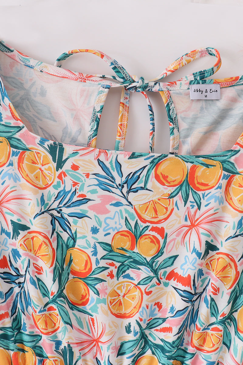 Citrus Bloom print mom dress