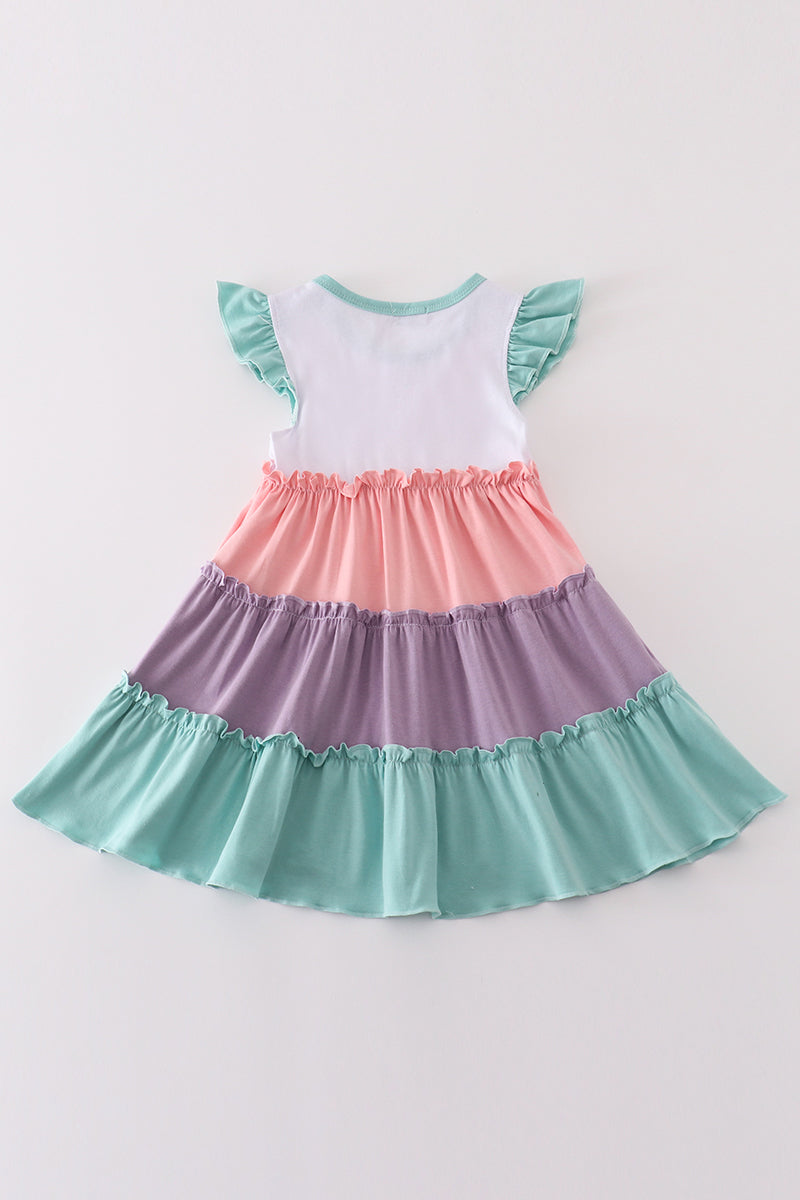 Multicolored tiered girl dress