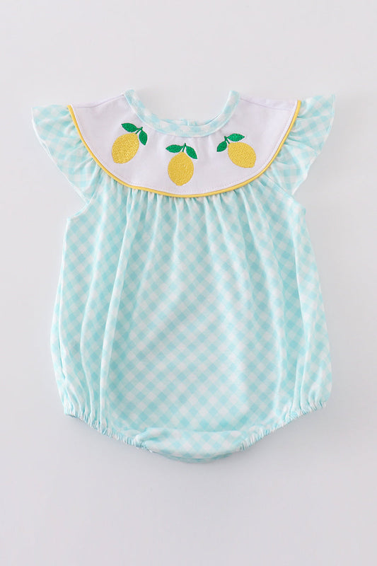 Mint lemon embroidery girl bubble