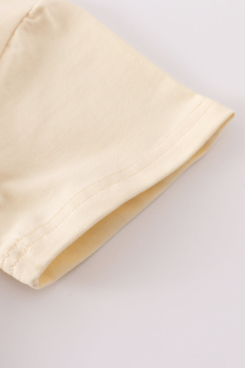 Beige blank basic t-shirt Adult Kids and baby bubble