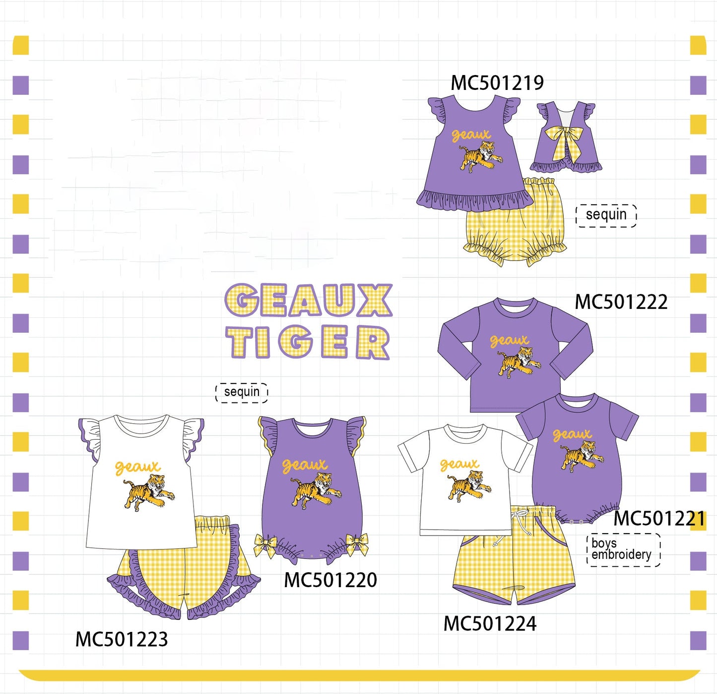 PO49 Geaux tiger sequin collection