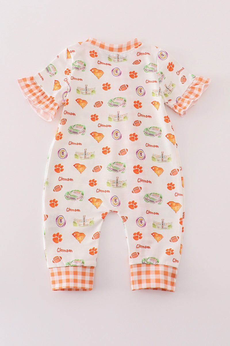 Clemson football baby girl romper