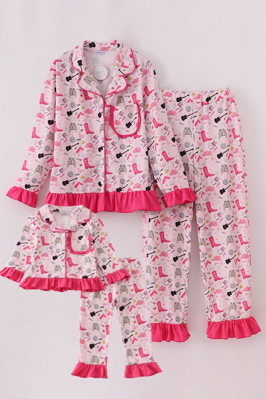 Magenta music fan mom&me pajamas set