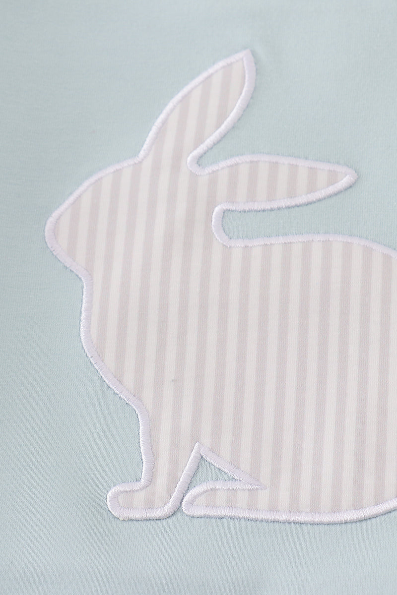 Blue easter bunny applique boy set