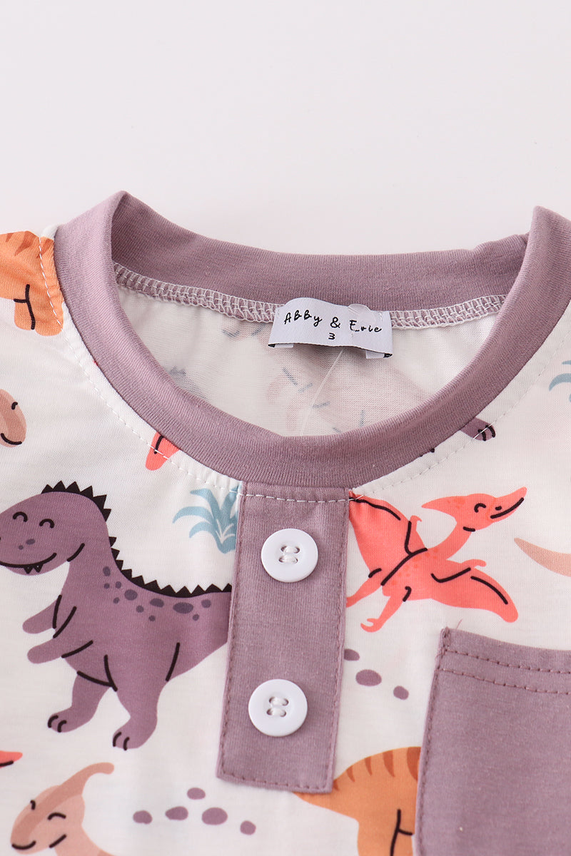 Dinosaur print boy set