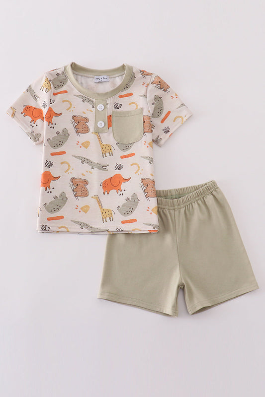 Animal print boy set