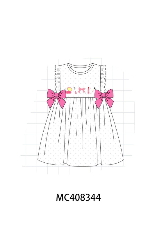 Pink make up embroidery girl dress