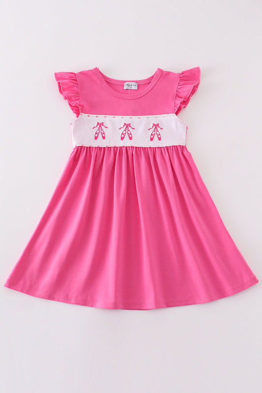 Pink ballerina embroidery girl dress