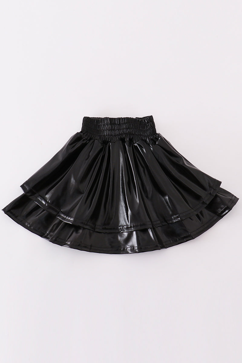 Black girl ruffle laser skorts