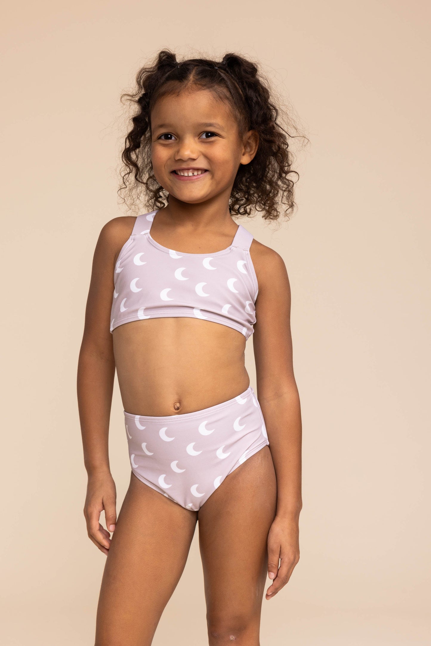 Moon print 2pc girl swimsuit (size run small, go up 1-2 sizes)